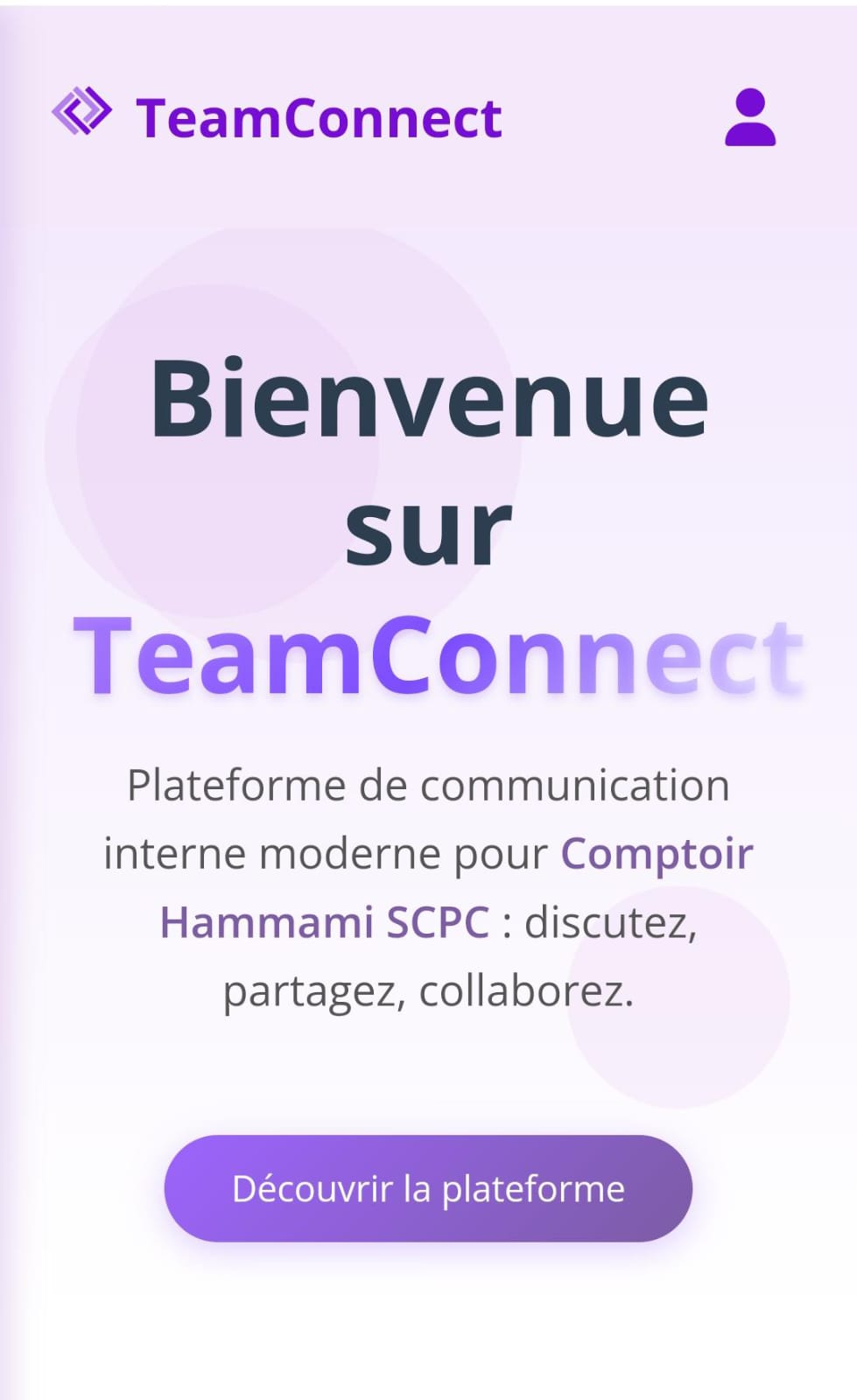 Aperçu mobile TeamConnect